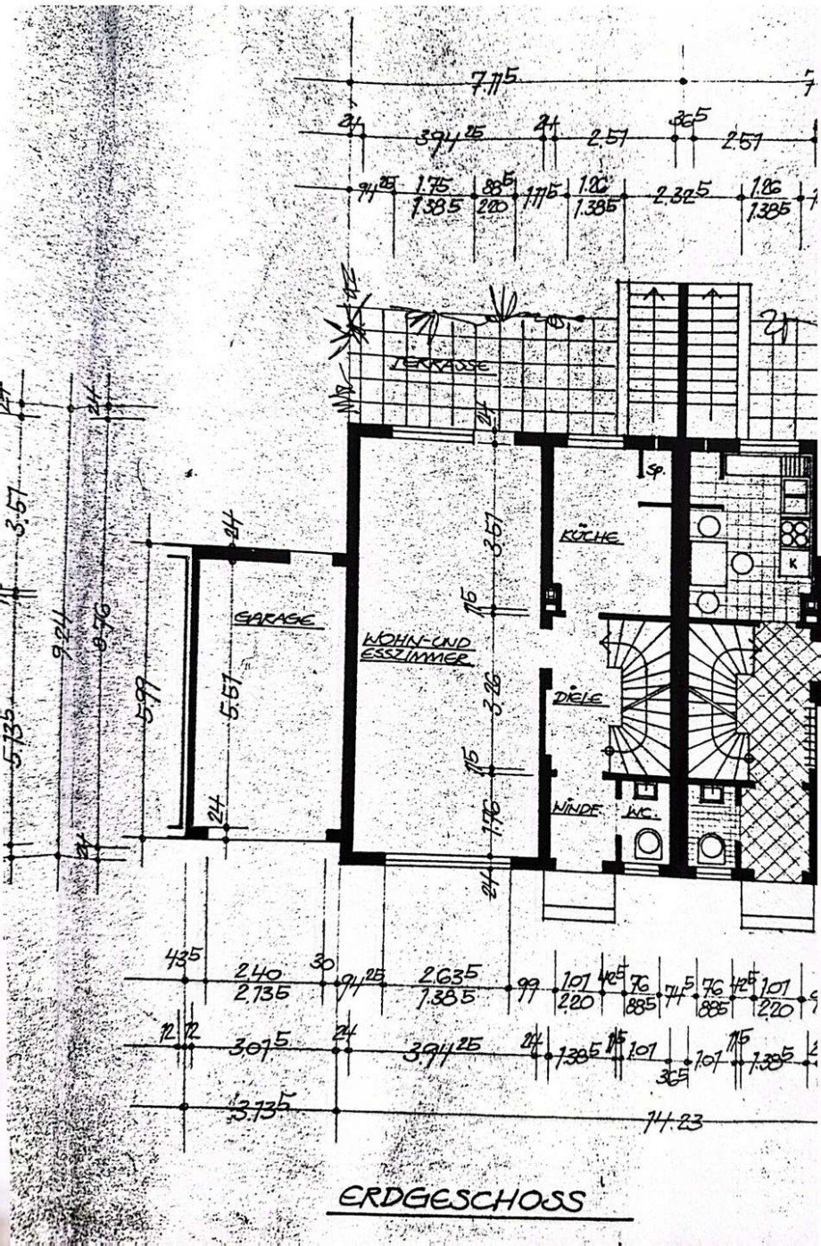 Grundriss EG Reihenmittelhaus Niederkassel / Rheidt
