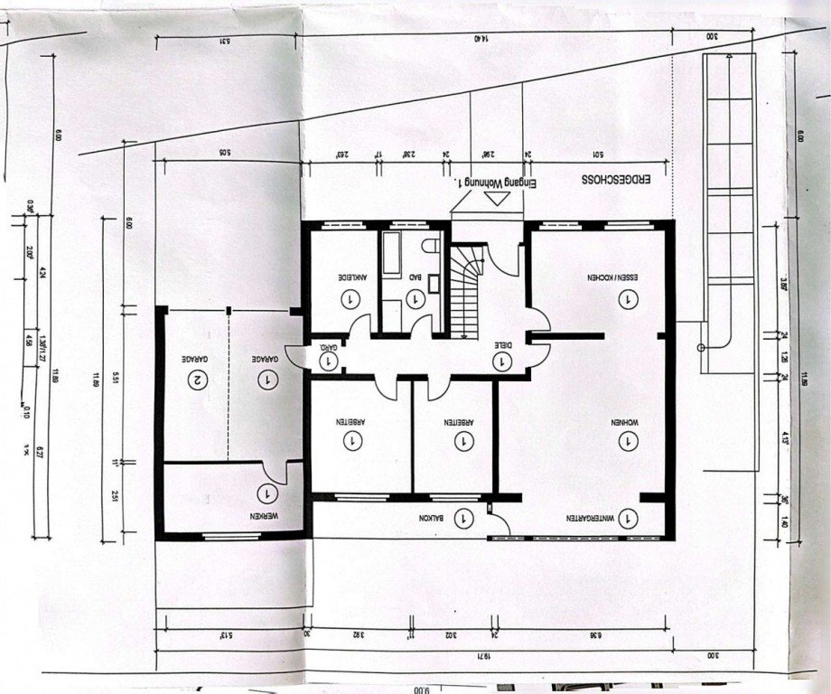 Grundrisse EG Zweifamilienhaus Langerwehe