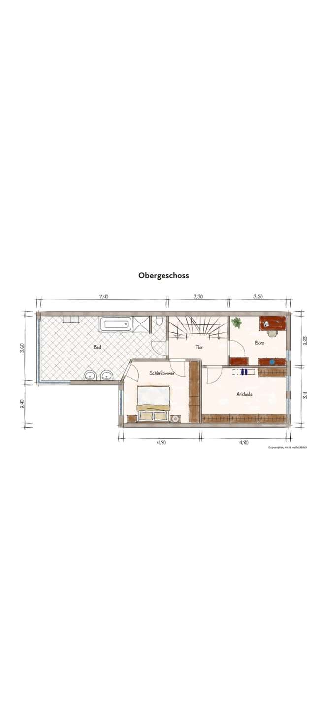 Grundriss OG Reihenmittelhaus Eschweiler
