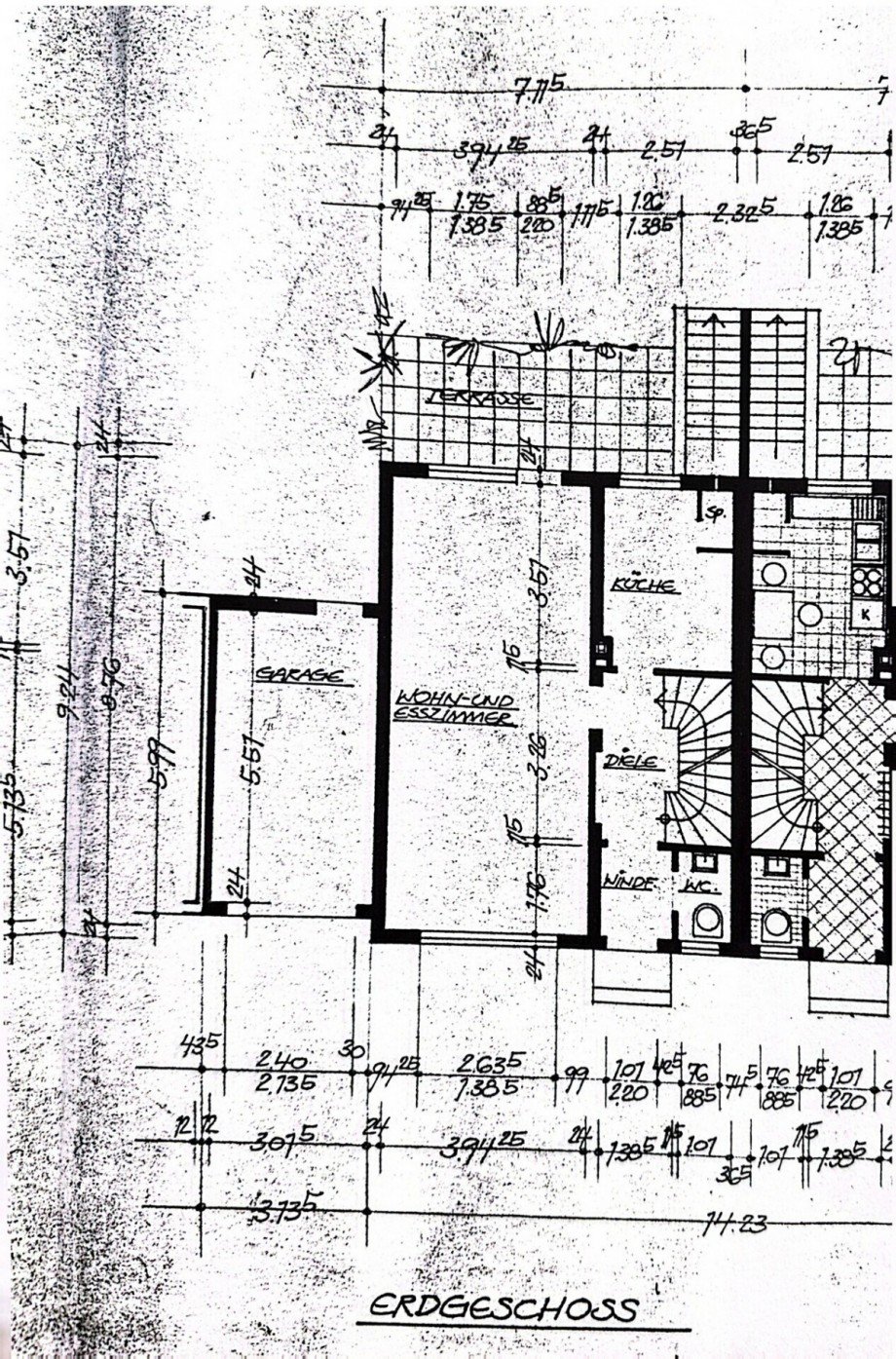 Grundriss EG Reihenhaus Niederkassel / Rheidt
