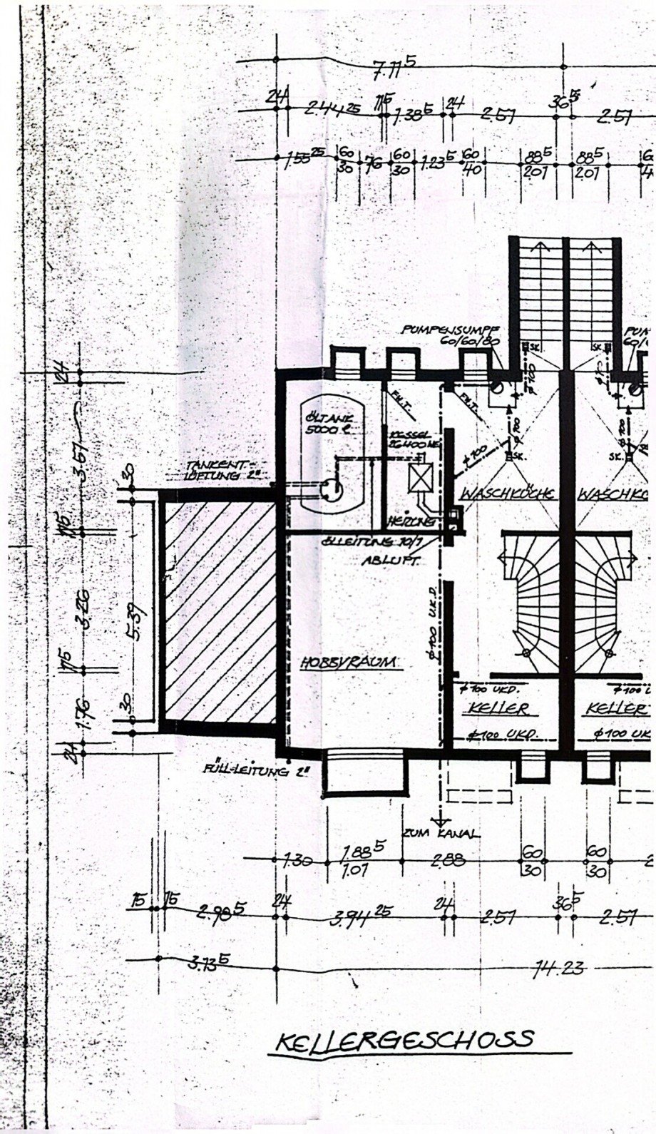 Grundriss KG Reihenhaus Niederkassel / Rheidt