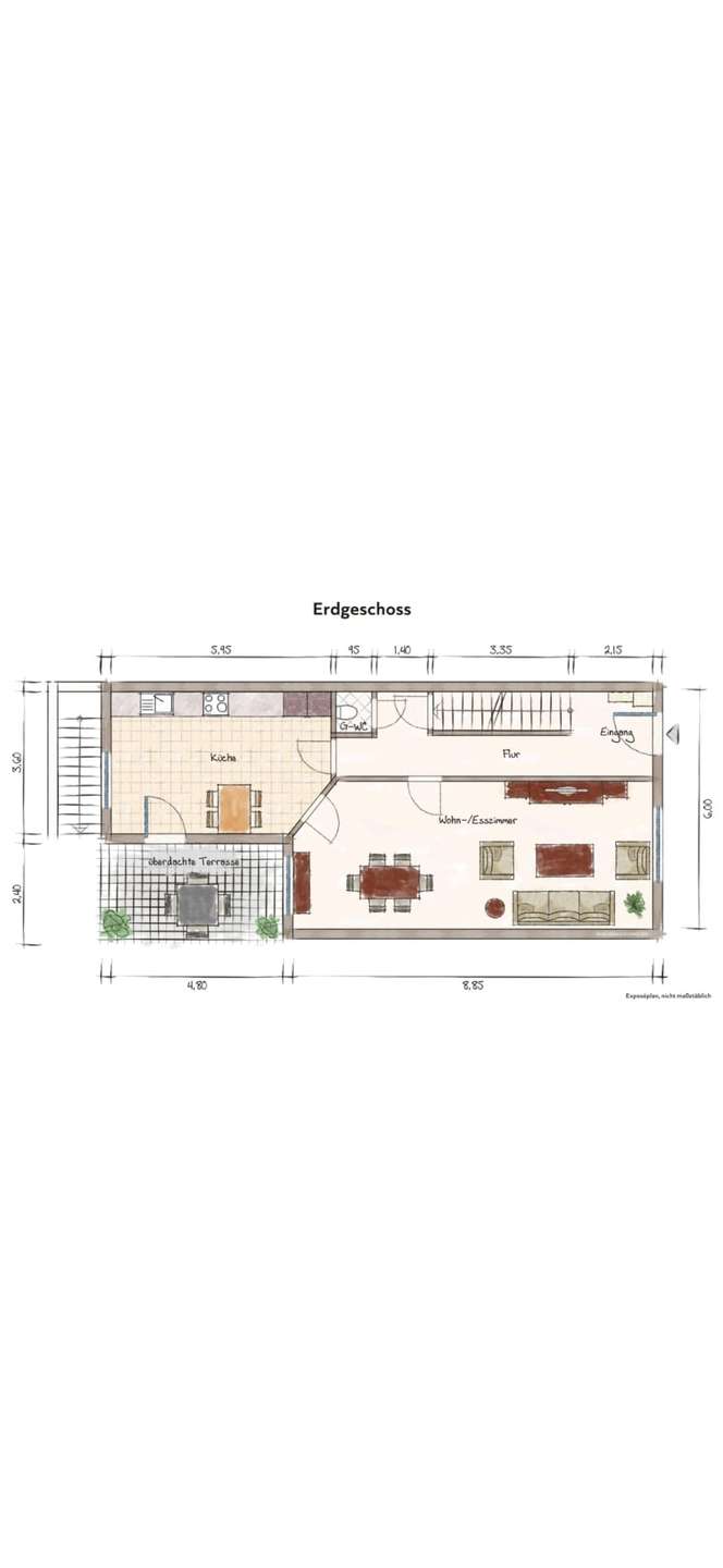 Grundriss EG Reihenmittelhaus Eschweiler
