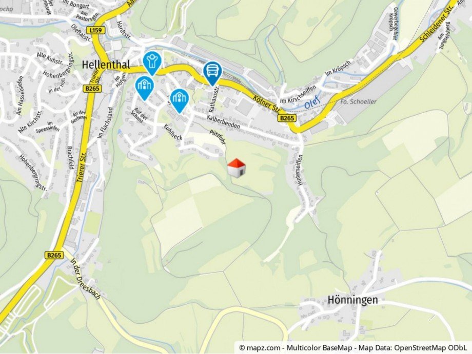Geolyzer Kartenausschnitt Wohngrundst�ck Hellenthal