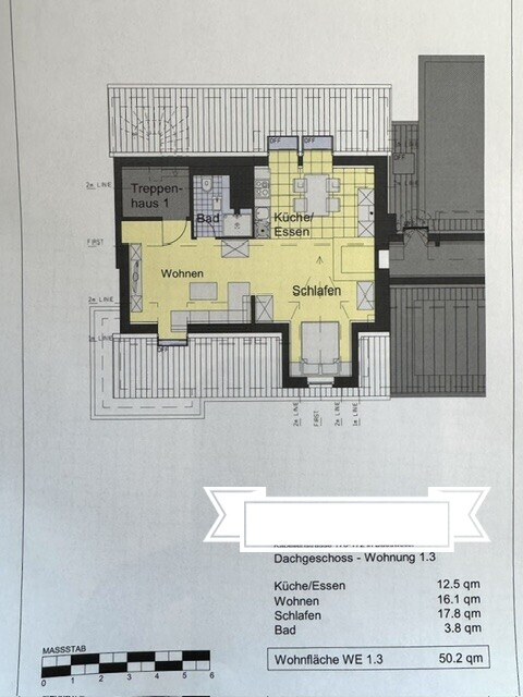 Grundriss Dachgeschosswohnung Baesweiler