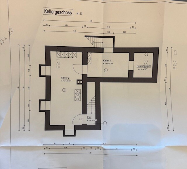 Grundriss KG Zweifamilienhaus Monschau / Konzen