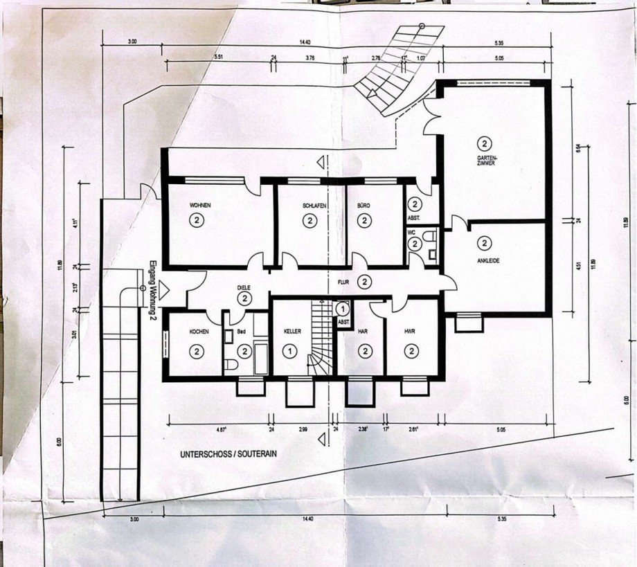 Grundrisse UG - Souterain Zweifamilienhaus Langerwehe