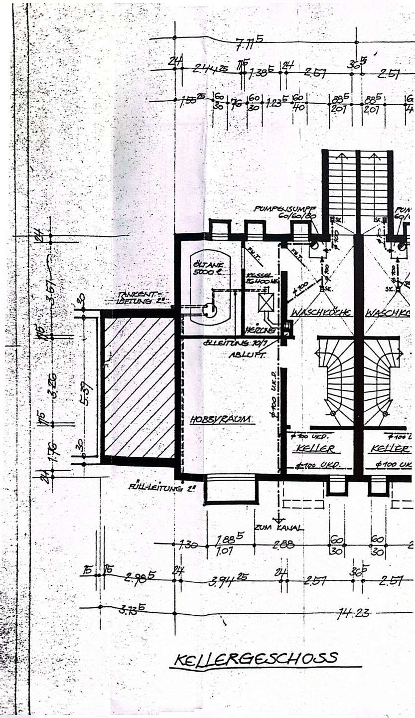 Grundriss KG Reihenmittelhaus Niederkassel / Rheidt