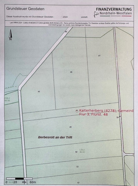 Lageplan Monschau Land- / Forstwirtschaft - Grdst. Landwirtschaftliche Fl�che in Kalterherberg